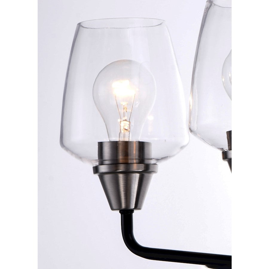 Maxim Lighting Goblet 4 Light Bath Vanity, Black/Satin Nickel