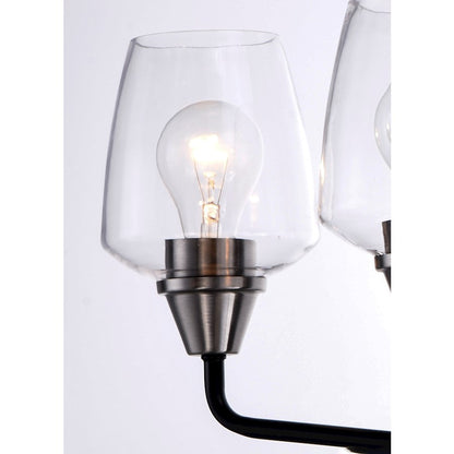 Maxim Lighting Goblet 4 Light Bath Vanity, Black/Satin Nickel