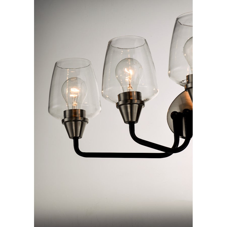 Maxim Lighting Goblet 4 Light Bath Vanity, Black/Satin Nickel