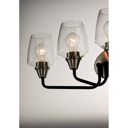 Maxim Lighting Goblet 4 Light Bath Vanity, Black/Satin Nickel