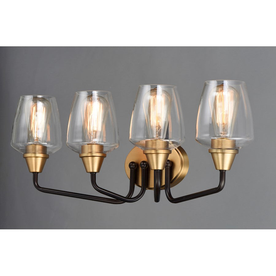 Maxim Lighting Goblet 4 Light Bath Vanity, Bronze/Antique Brass