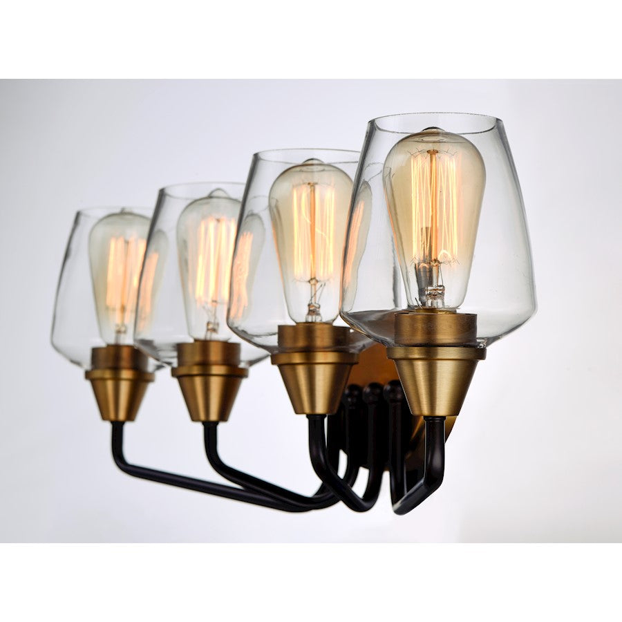 Maxim Lighting Goblet 4 Light Bath Vanity, Bronze/Antique Brass