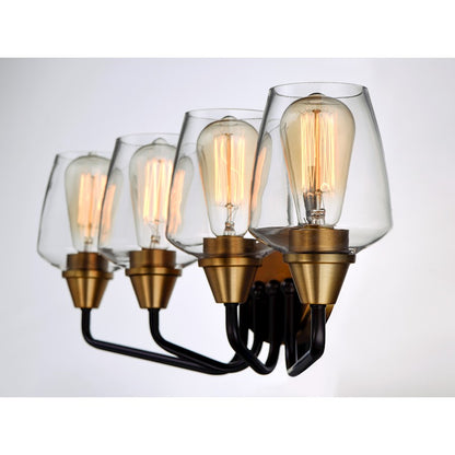 Maxim Lighting Goblet 4 Light Bath Vanity, Bronze/Antique Brass