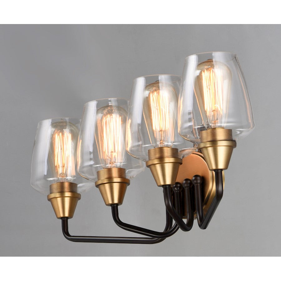 Maxim Lighting Goblet 4 Light Bath Vanity, Bronze/Antique Brass