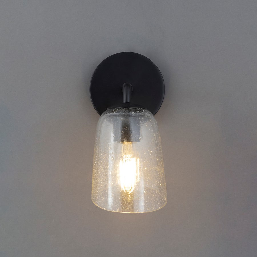 Maxim Lighting Keppe 1Lt 7" Wall Sconce, Dark Bronze/Stone Seeded