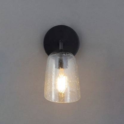 Maxim Lighting Keppe 1Lt 7" Wall Sconce, Dark Bronze/Stone Seeded