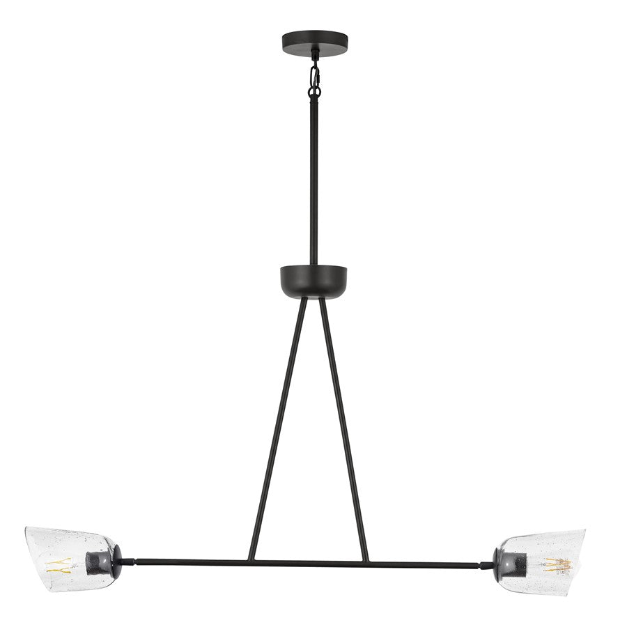 Maxim Lighting Keppe 2Lt Linear Pendant, Dark Bronze/Stone Seeded - 26262SSDBZ
