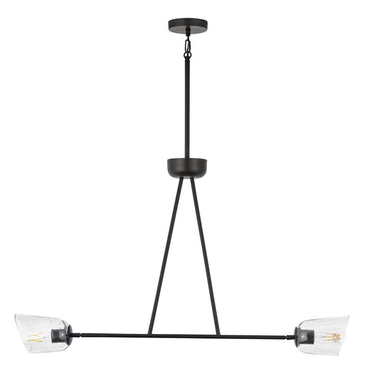 Maxim Lighting Keppe 2Lt Linear Pendant, Dark Bronze/Stone Seeded
