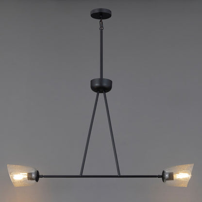 Maxim Lighting Keppe 2Lt Linear Pendant, Dark Bronze/Stone Seeded