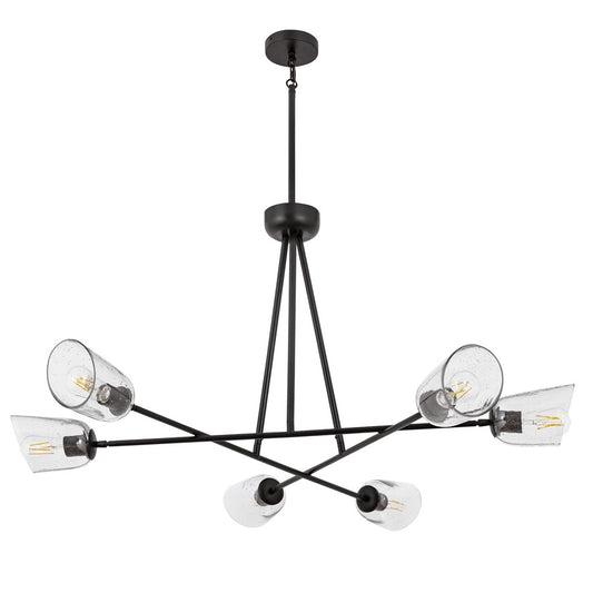 Maxim Lighting Keppe 6 Light Chandelier, Dark Bronze/Stone Seeded