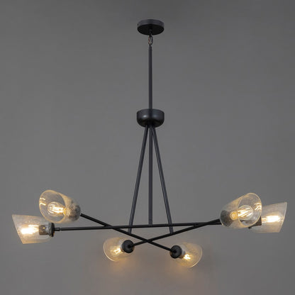 Maxim Lighting Keppe 6 Light Chandelier, Dark Bronze/Stone Seeded