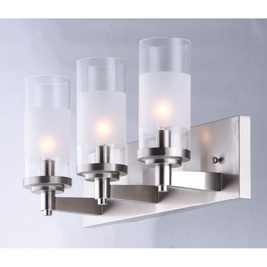 Maxim Lighting Crescendo 3 Light Wall Sconce, Satin Nickel