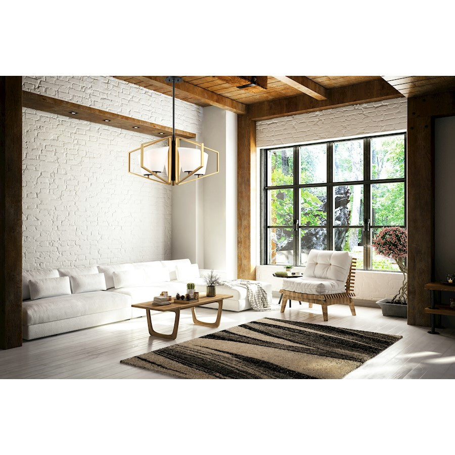 5 Light Chandelier, Gold