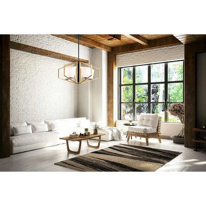 5 Light Chandelier, Gold