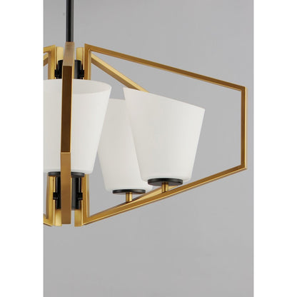 5 Light Chandelier, Gold
