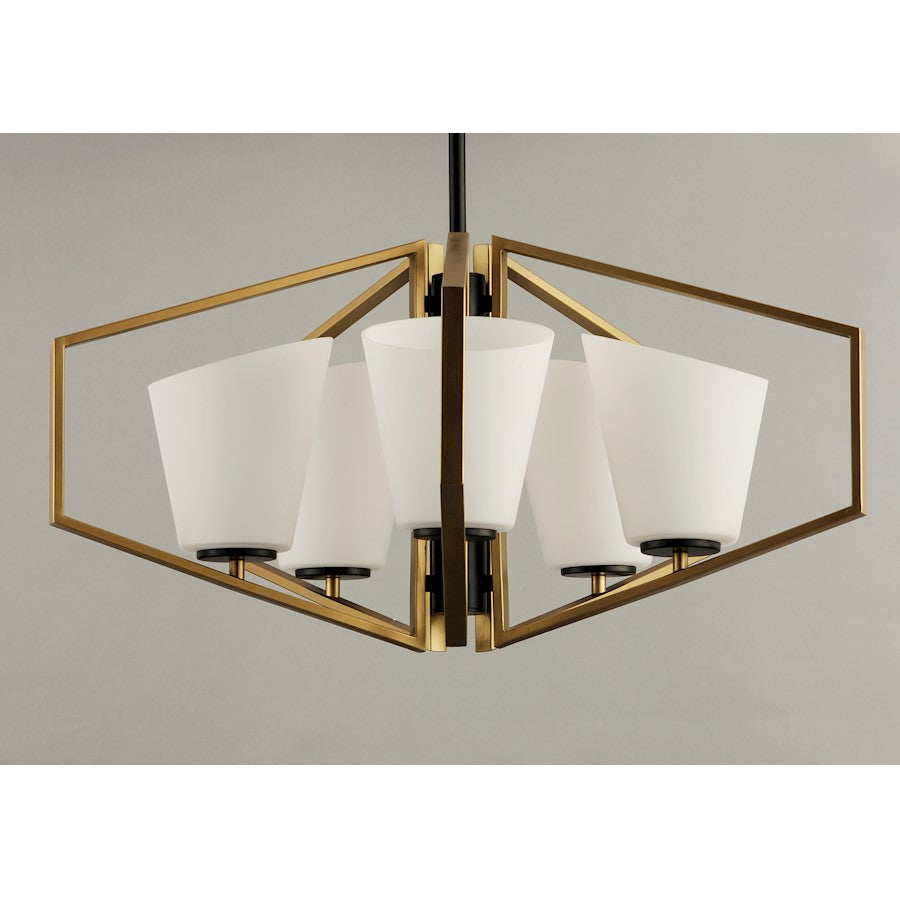 5 Light Chandelier, Gold