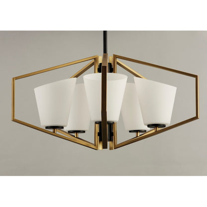 5 Light Chandelier, Gold