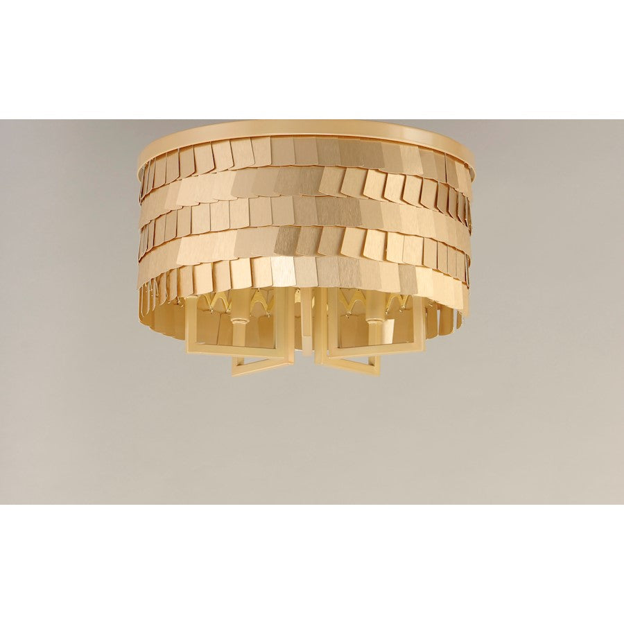 Maxim Lighting Glamour 5-Light Flush Mount, Champagne/Gold