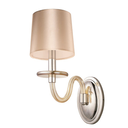 Maxim Lighting Venezia 1 Light Wall Sconce, Polished Nickel/Cognac