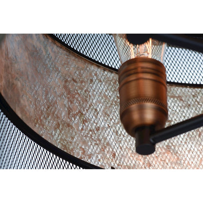 Maxim Lighting Boundry 3-Light Flush Mount, Black/Barn Wood/Brass
