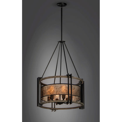 6 Light Chandelier, Black