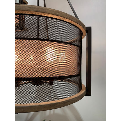 6 Light Chandelier, Black