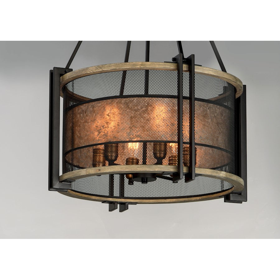6 Light Chandelier, Black