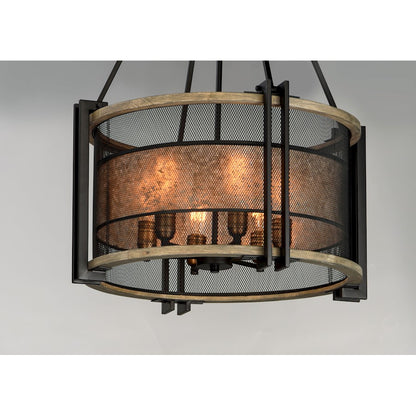6 Light Chandelier, Black