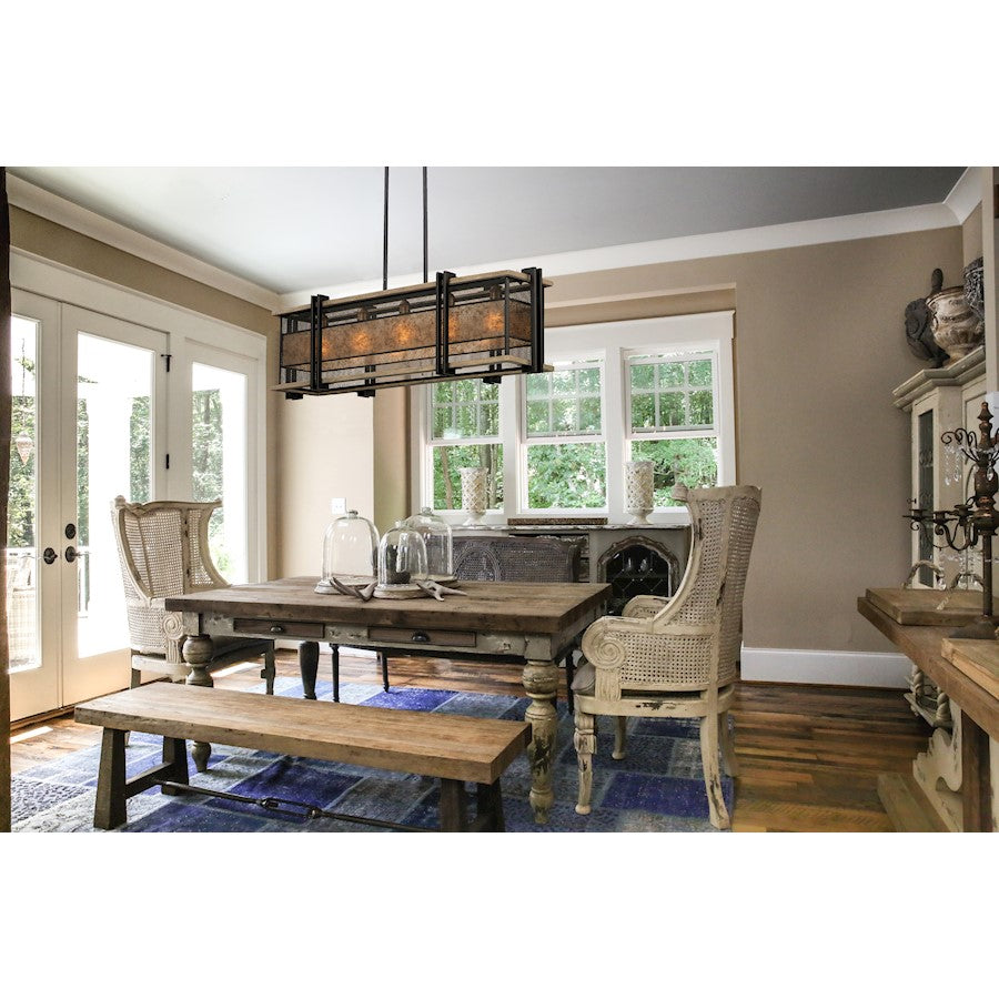5 Light Linear Pendant, Black