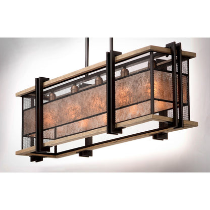 5 Light Linear Pendant, Black