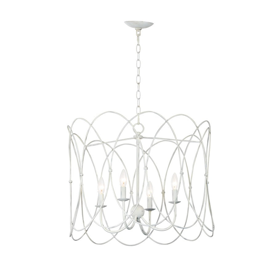 Trellis Chandelier, Weathered White