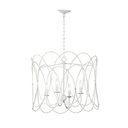 Trellis Chandelier, Weathered White