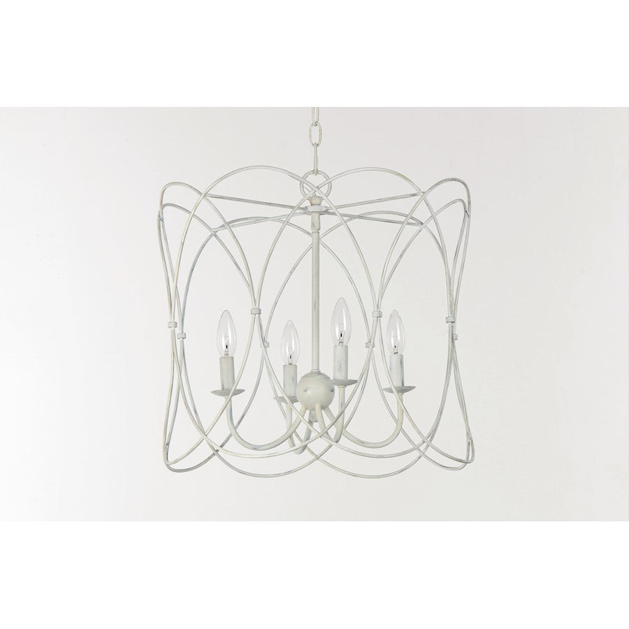Trellis Chandelier, Weathered White