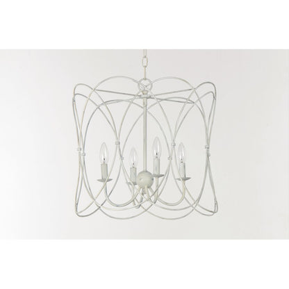 Trellis Chandelier, Weathered White