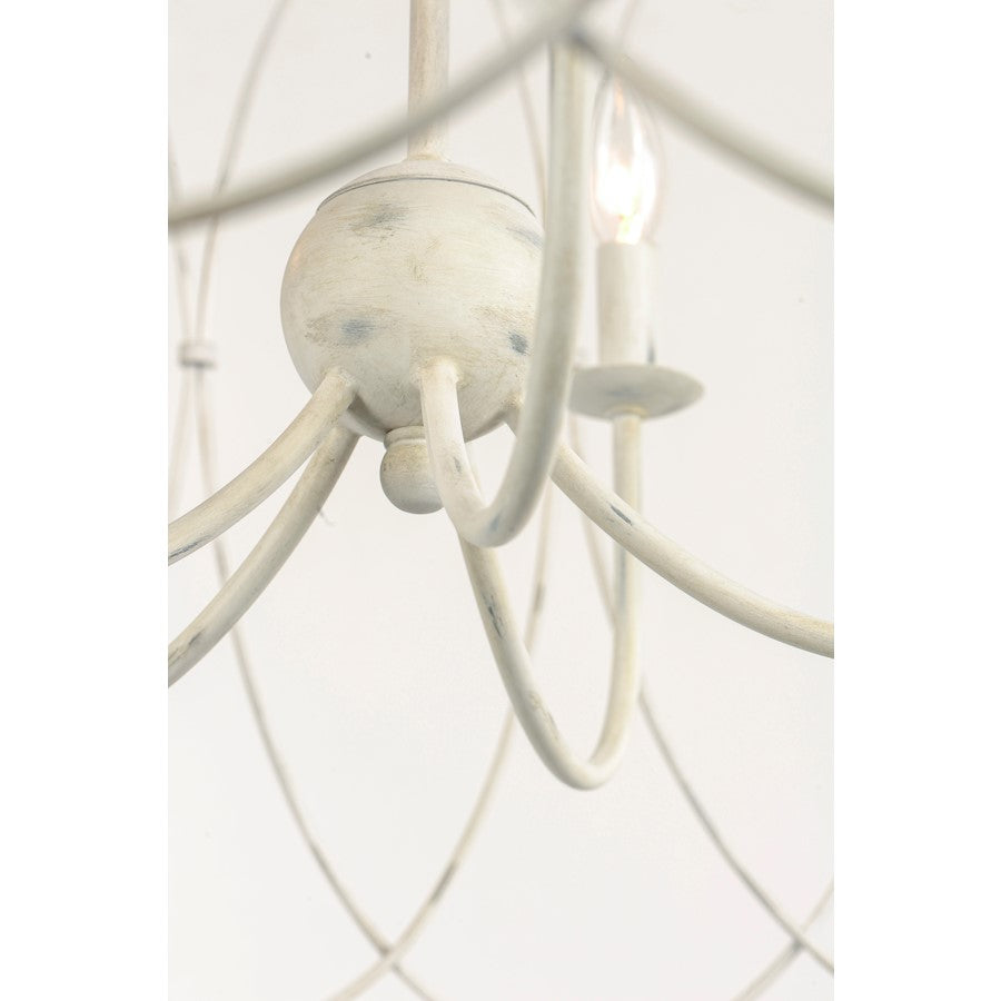 Trellis Chandelier, Weathered White