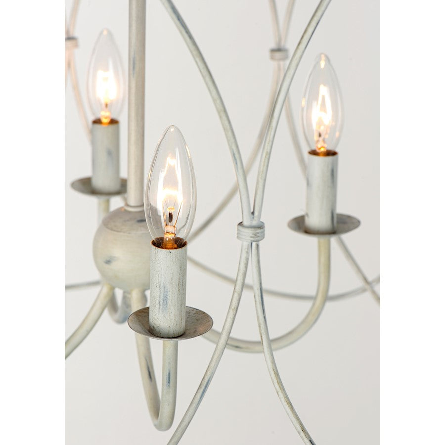 Trellis Chandelier, Weathered White
