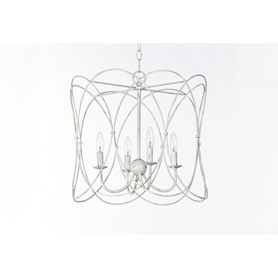 Trellis Chandelier, Weathered White