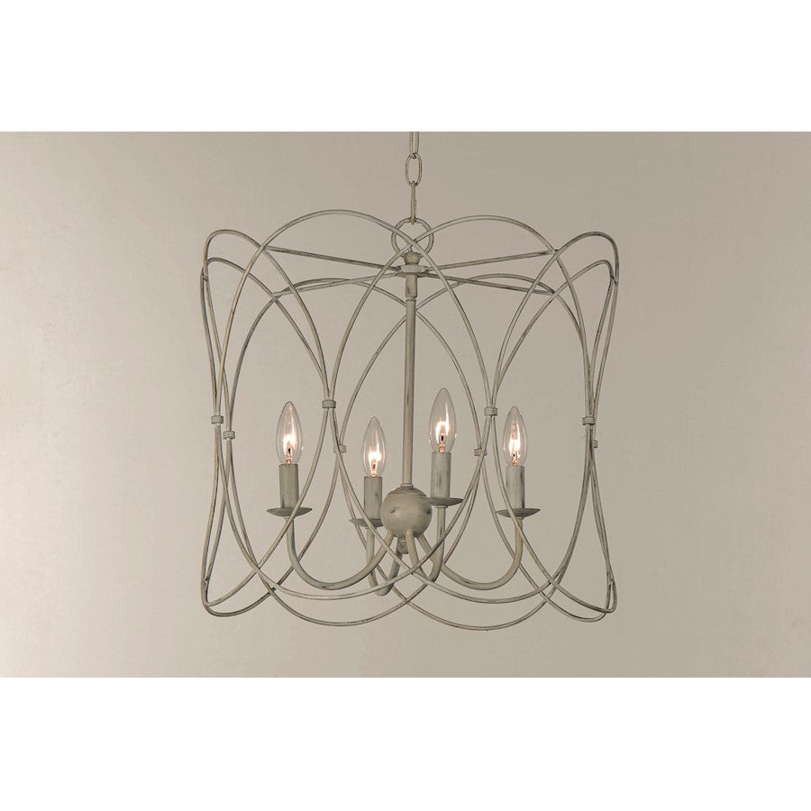 Trellis Chandelier, Weathered White