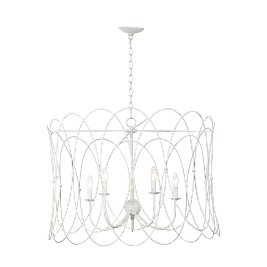 Trellis Chandelier, Weathered White