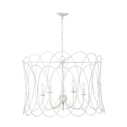 Trellis Chandelier, Weathered White