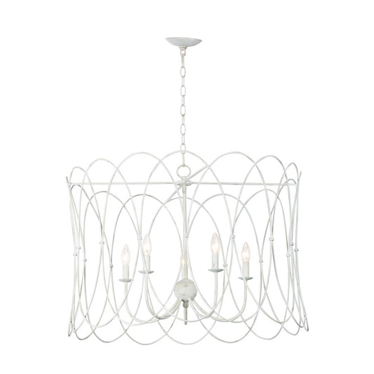 Trellis Chandelier, Weathered White