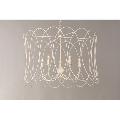 Trellis Chandelier, Weathered White