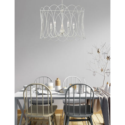 Trellis Chandelier, Weathered White