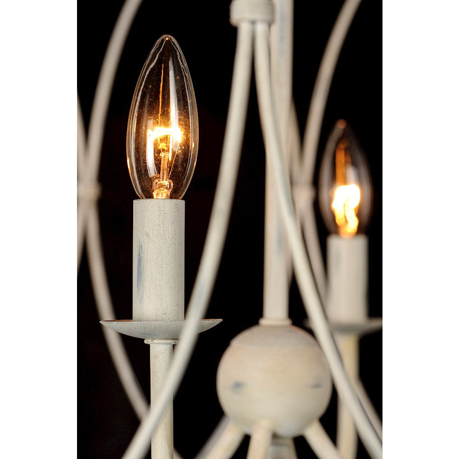Trellis Chandelier, Weathered White