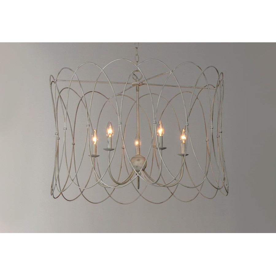 Trellis Chandelier, Weathered White
