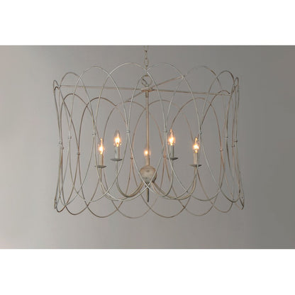 Trellis Chandelier, Weathered White