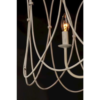 Trellis Chandelier, Weathered White