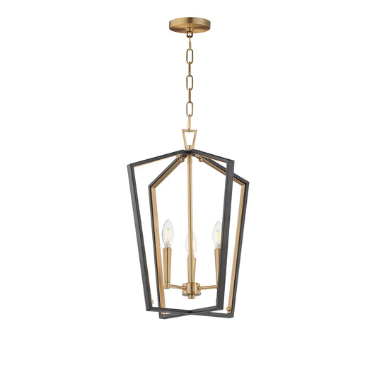 Maxim Lighting Melrose 3Lt 20.5" Entry Foyer Pendant, Black/Brass