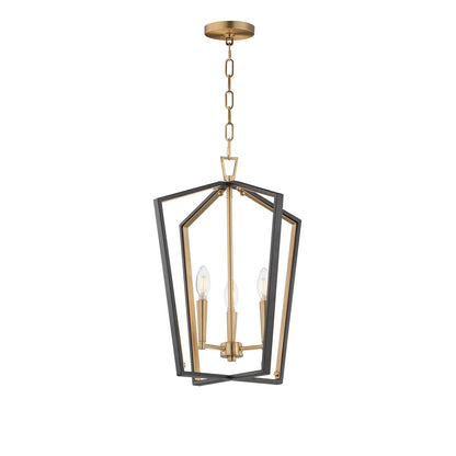 Maxim Lighting Melrose 3Lt 20.5" Entry Foyer Pendant, Black/Brass