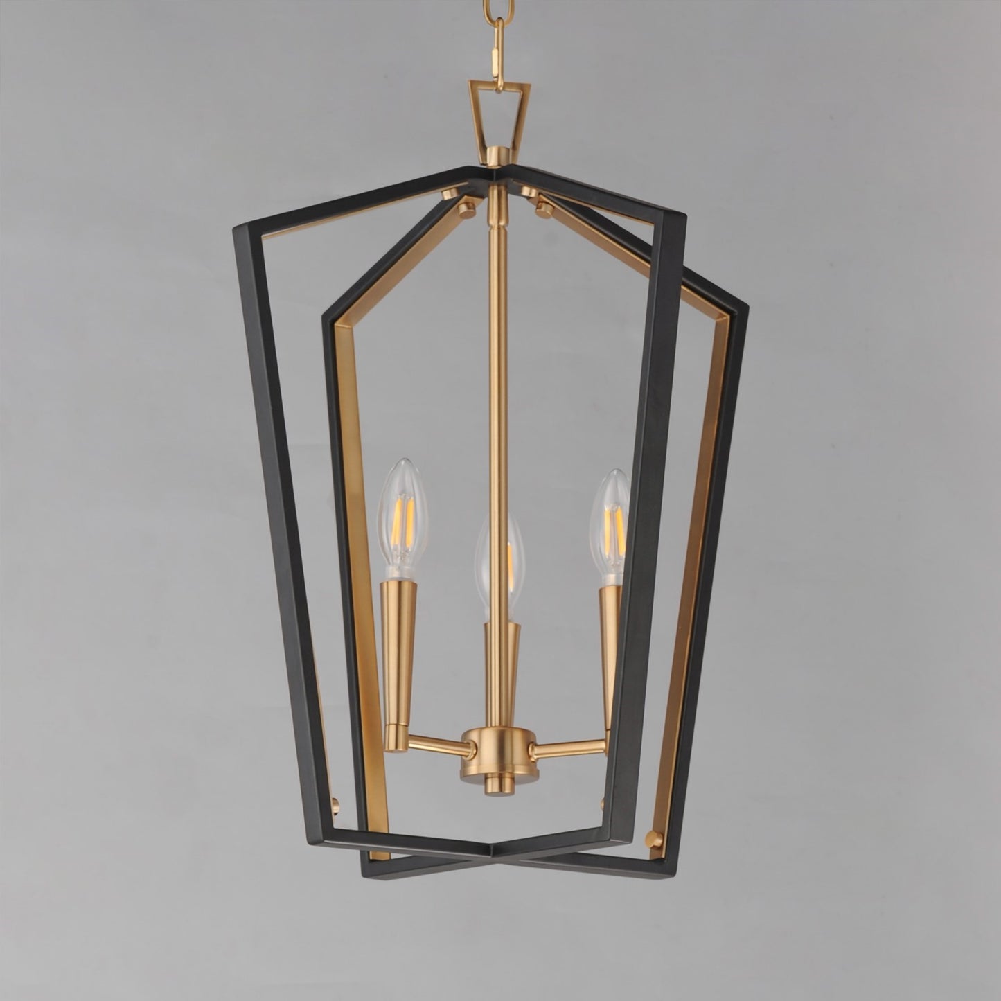 Maxim Lighting Melrose 3Lt 20.5" Entry Foyer Pendant, Black/Brass
